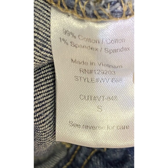 Cello Denimwear Los Angeles Distressed Cropped Jean Jacket Size Small - Picture 6 of 8